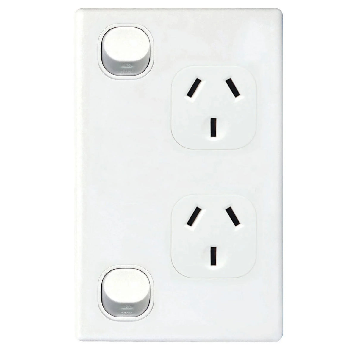 TRADESAVE Double 10A Vertical Power Point. Removable Cover. Moulded in ...