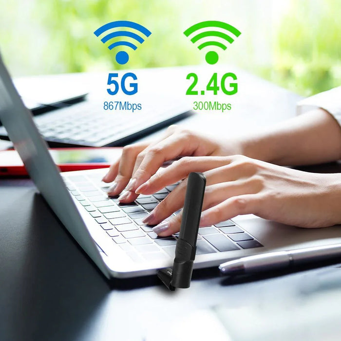 EDIMAX AC1200 Wireless Dual-Band USB-A Adapter. 802.11ac Standard, Supports USB - LX2001 - Homewares, Outdoor, Phone Accessories, Cases, Speakers, Headphones + More -