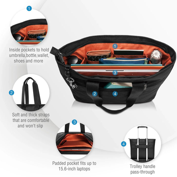 EVERKI Business Slim Tote Bag with Padded Pocket. Fits up to 15.6" Laptops. Trol - LX2001 - Homewares, Outdoor, Phone Accessories, Cases, Speakers, Headphones + More -