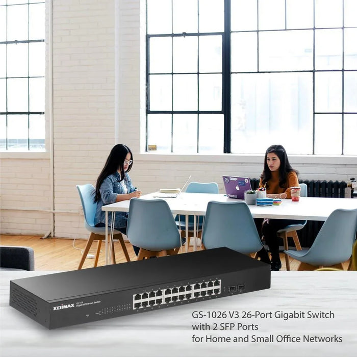 EDIMAX 24 Port Gigabit Rack-Mount Unmanaged Switch + 2 SFP Ports. High-Speed Net - LX2001 - Homewares, Outdoor, Phone Accessories, Cases, Speakers, Headphones + More -