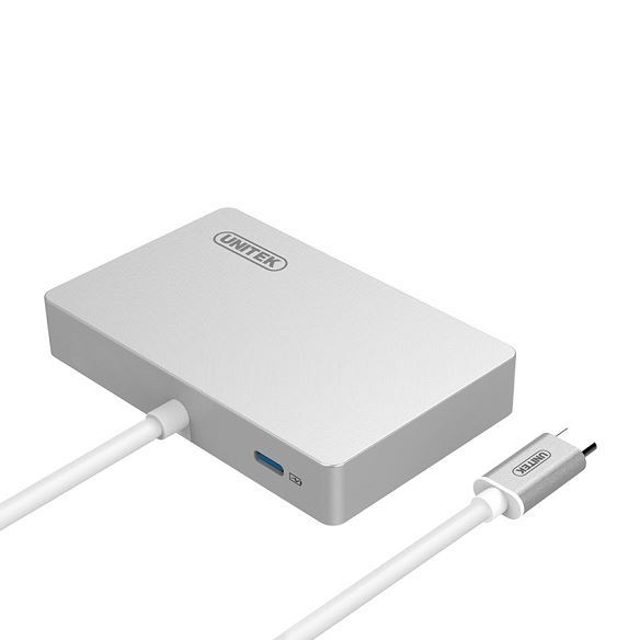 UNITEK 4-in-1 USB-C Hub 3.0 with 3 ports; USB Type -C supports power delivery an