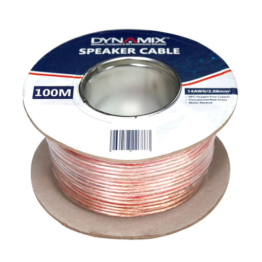 DYNAMIX 50m 14AWG/2.08mm Speaker Cable, OFC 42/0.25BCx2C, Clear PVC Insulation - LX2001 - Homewares, Outdoor, Phone Accessories, Cases, Speakers, Headphones + More -