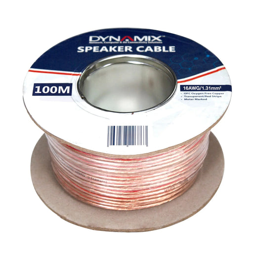 DYNAMIX 100m 16AWG/1.31mm Speaker Cable, OFC 25/025BCx2C, Clear PVC Insulation - LX2001 - Homewares, Outdoor, Phone Accessories, Cases, Speakers, Headphones + More -