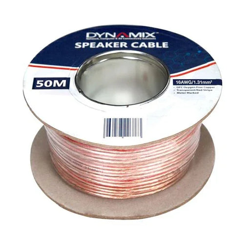 DYNAMIX 50m 16AWG/1.31mm Speaker Cable, OFC 25/025BCx2C, Clear PVC Insulation - LX2001 - Homewares, Outdoor, Phone Accessories, Cases, Speakers, Headphones + More -