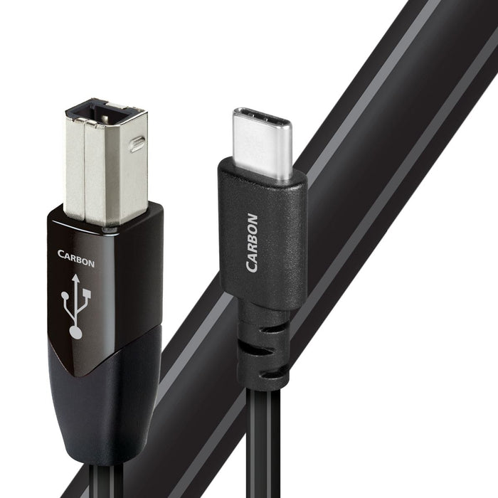 AUDIOQUEST Carbon 1.5M USB-B to USB-C. 5% silver. Hard-cell foam dielectric. Sem