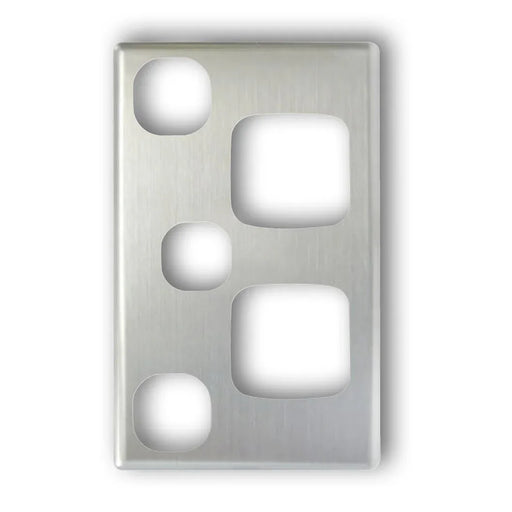 TRADESAVE Double 10A Vertical Power Point with Extra 16A Switch. Vertical, Silve - LX2001 - Homewares, Outdoor, Phone Accessories, Cases, Speakers, Headphones + More -