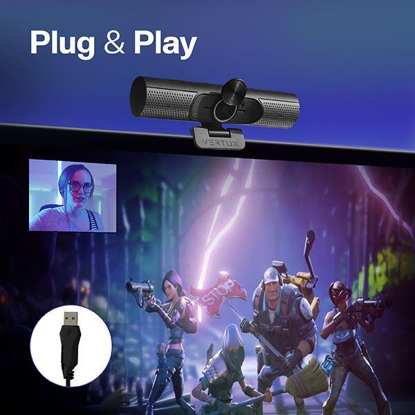 VERTUX UHD 12MP Web Camera with Microphone and AutoFocus. 170 Degree Wide Angle - LX2001 - Homewares, Outdoor, Phone Accessories, Cases, Speakers, Headphones + More -