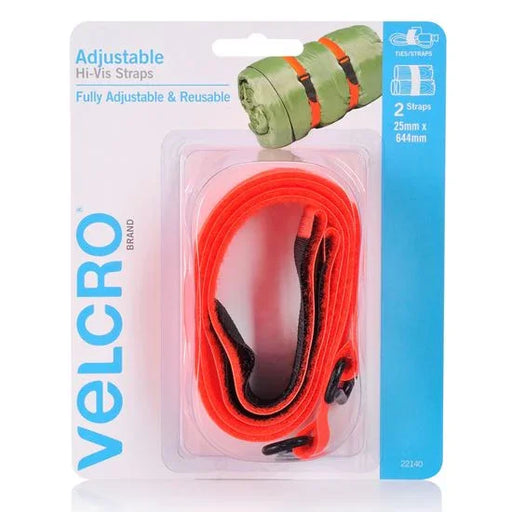 VELCRO Brand 25mm x 644mm 2 Pack Adjustable & Reusable Hi-Vis Straps Designed to - LX2001 - Homewares, Outdoor, Phone Accessories, Cases, Speakers, Headphones + More -