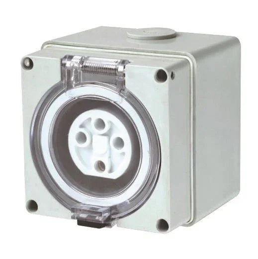 TRADESAVE Weatherproof Socket 4 Pin 32A, Round, IP66, Stainless Steel Cover Fast - LX2001 - Homewares, Outdoor, Phone Accessories, Cases, Speakers, Headphones + More -