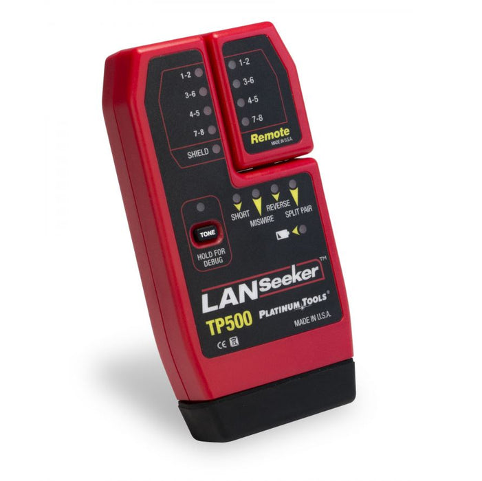 PLATINUM TOOLS LANSeeker Cable Tester & Tone Generator. Identify shorts, opens,