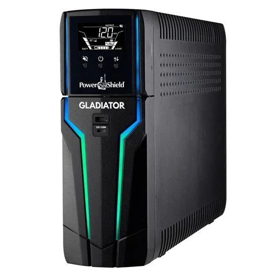 POWERSHIELD Gladiator 1500VA/900W Gaming Line Interactive Pure Sine Wave Tower U - LX2001 - Homewares, Outdoor, Phone Accessories, Cases, Speakers, Headphones + More -
