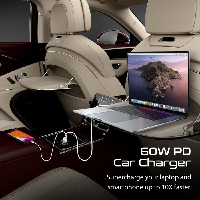 PROMATE Micro In-Car Charger with 60W Power Delivery & QC 3.0. Includes 1x USB-C - LX2001 - Homewares, Outdoor, Phone Accessories, Cases, Speakers, Headphones + More -