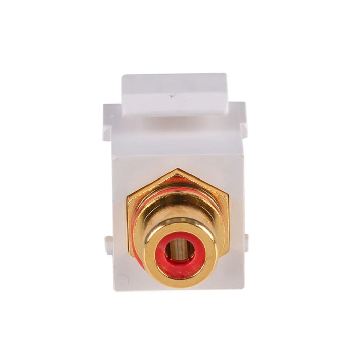 DYNAMIX Red RCA to RCA Keystone Adapter. Gold Plated - LX2001 - Homewares, Outdoor, Phone Accessories, Cases, Speakers, Headphones + More -