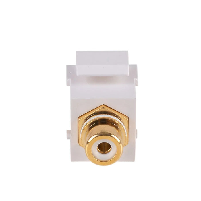 DYNAMIX White RCA to RCA Keystone Adapter. Gold Plated - LX2001 - Homewares, Outdoor, Phone Accessories, Cases, Speakers, Headphones + More -