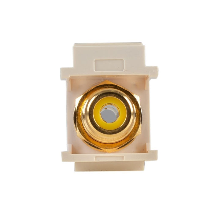 DYNAMIX Yellow RCA to RCA Keystone Adapter. Gold Plated