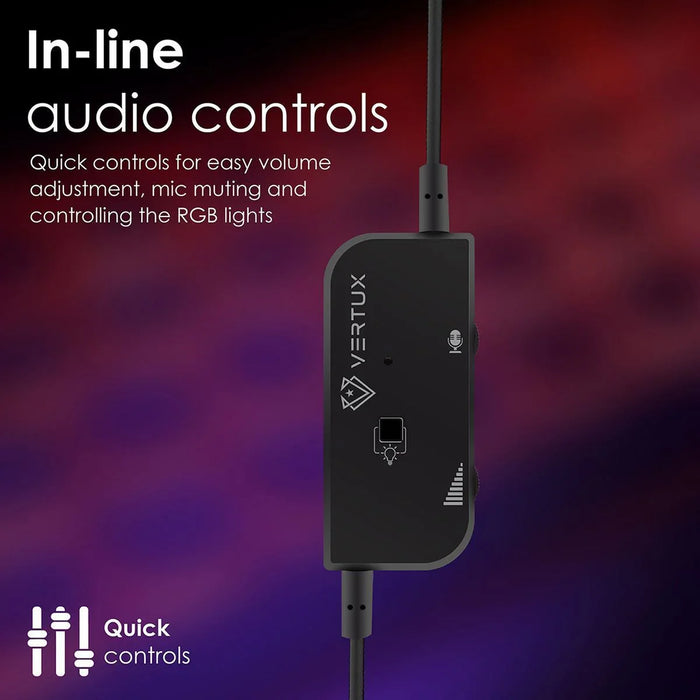 VERTUX Gaming Noise Isolating Amplified Wired Eronomic Over-ear Headset with Fle - LX2001 - Homewares, Outdoor, Phone Accessories, Cases, Speakers, Headphones + More -