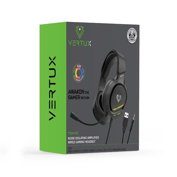 VERTUX Gaming Noise Isolating Amplified Wired Eronomic Over-ear Headset with Fle - LX2001 - Homewares, Outdoor, Phone Accessories, Cases, Speakers, Headphones + More -