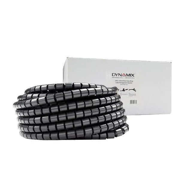 DYNAMIX 20mx20mm Easy Wrap - Cable Management Solution, Bulk Packed Bl ...