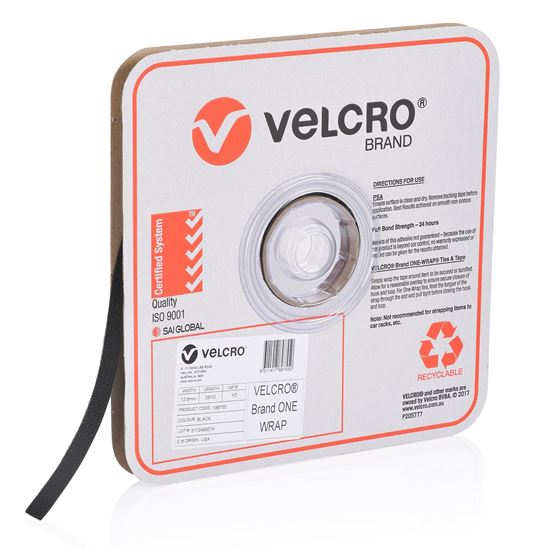 VELCRO One-Wrap 12.5mm Continuous 22.8m Roll. Custom Cut to Length. Self-engagin