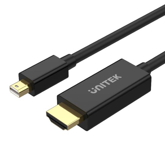 UNITEK 2M Mini DisplayPort to HDMI 1.4 Cable. Supports 4K@30Hz; HDR; HDCP2.0; 3D
