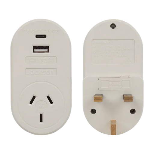 Travel Adaptor USB USB-C NZ/AUS Plugs for use in UK, Hong Kong & More. - LX2001 - Homewares, Outdoor, Phone Accessories, Cases, Speakers, Headphones + More -