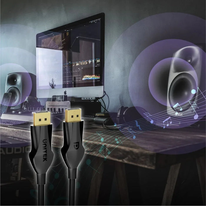 UNITEK 5m DisplayPort V1.4 Cable Supports up to 8K @60Hz, 4K @144Hz, 1440p @240H - LX2001 - Homewares, Outdoor, Phone Accessories, Cases, Speakers, Headphones + More -