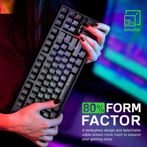 VERTUX HyperSpeed Mechanical Gaming Keyboard. RGB LED Backlit Keys. Built-in 200 - LX2001 - Homewares, Outdoor, Phone Accessories, Cases, Speakers, Headphones + More -
