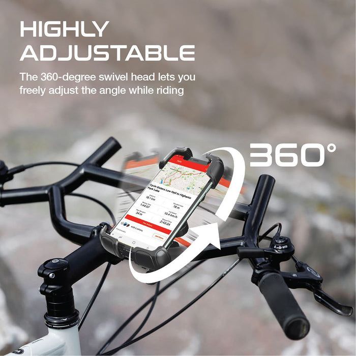 PROMATE Quick Mount Smartphone Bike Mount for 12-17.5cm Devices. 360 Degree Rota