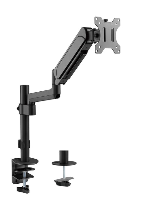 BRATECK 17"-32" Pole-Mounted Gas Spring Single Monitor Desk Mount Bracket with D