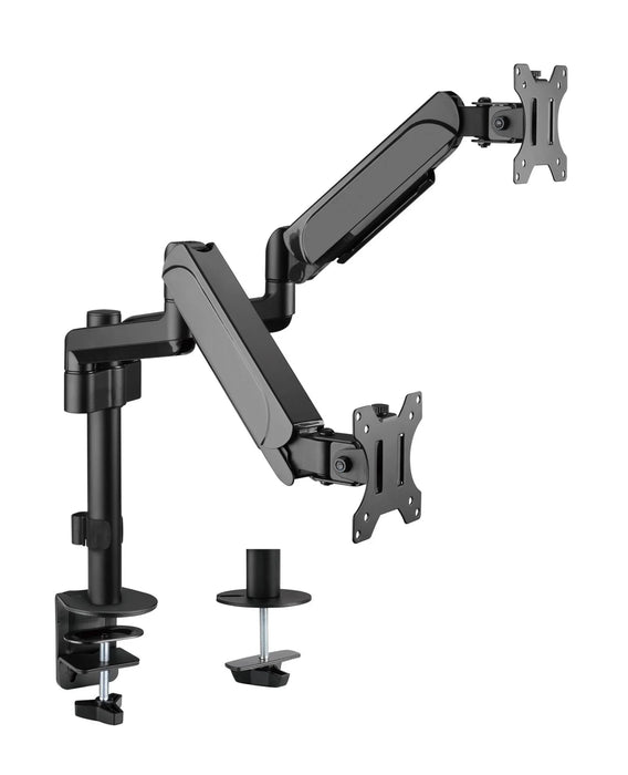 BRATECK 17"-32" Pole-Mounted Gas Spring Dual Monitor Desk Mount Bracket with Det - LX2001 - Homewares, Outdoor, Phone Accessories, Cases, Speakers, Headphones + More -