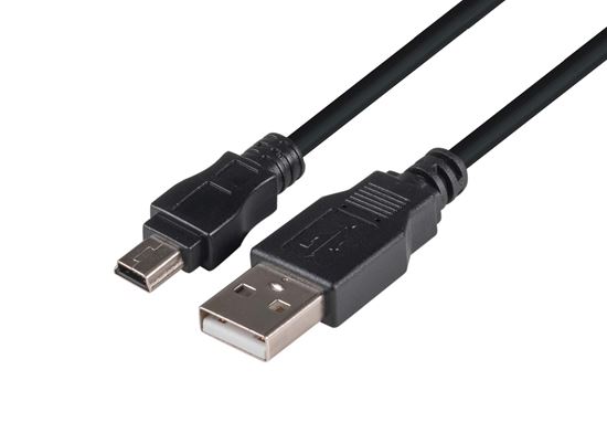 DYNAMIX 2m USB 2.0 Mini-B (5-pin) Male to USB-A Male Connectors.