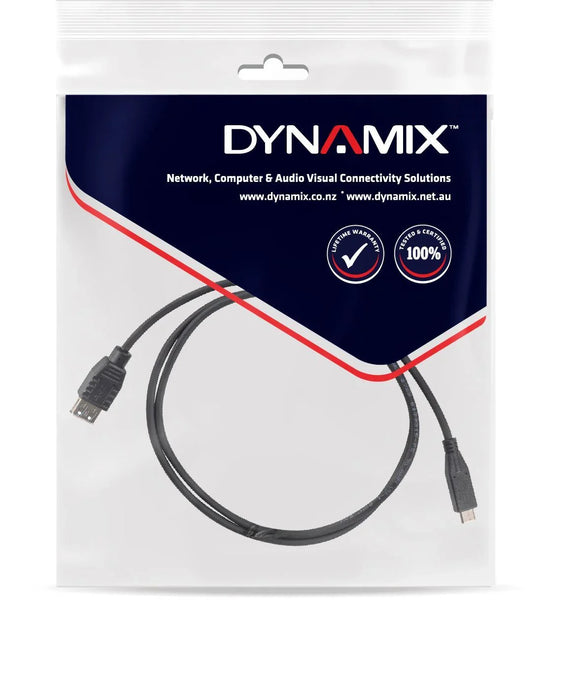 DYNAMIX 2M, USB 3.1 USB-C Male to USB-A Female Cable. Black Colour. - LX2001 - Homewares, Outdoor, Phone Accessories, Cases, Speakers, Headphones + More -
