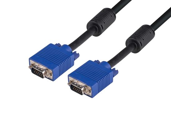 DYNAMIX 10m VESA DDC1 & DDC2 VGA Male/Male Cable - Moulded Black