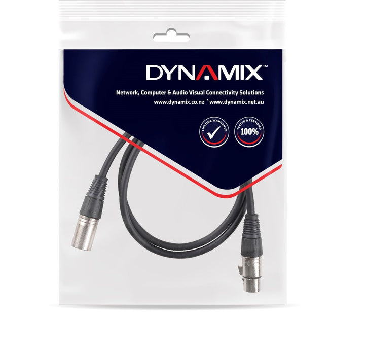 DYNAMIX 5m XLR 3-Pin Male to Female Balanced Audio Cable