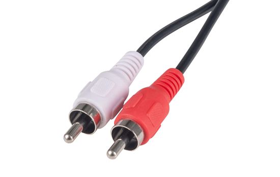 DYNAMIX 10m RCA Audio Cable 2 RCA to 2 RCA Plugs, Coloured Red & White