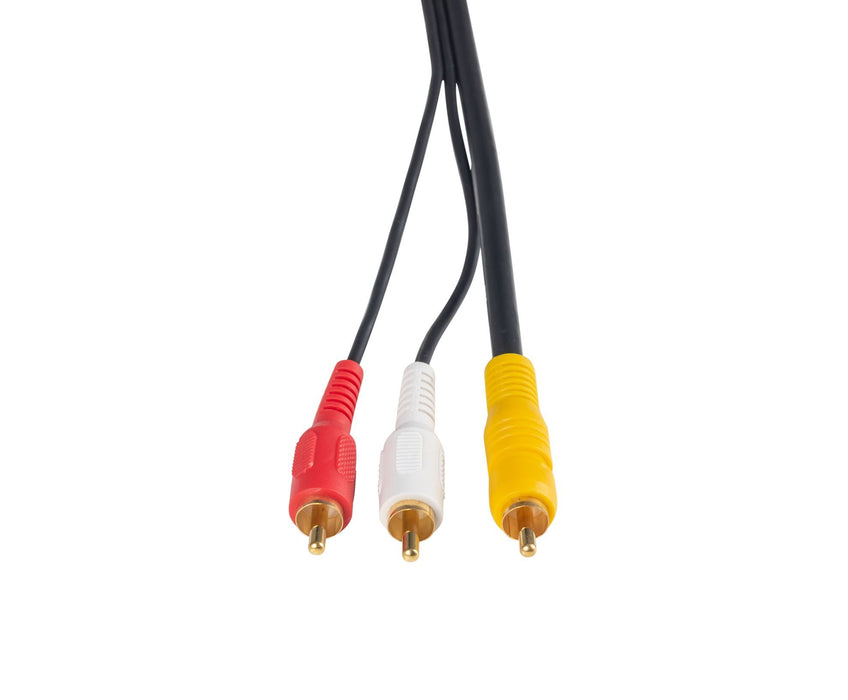 DYNAMIX 3m RCA Audio Video Cable, 6 to 3 RCA Plugs. Yellow RG59 Video, standard