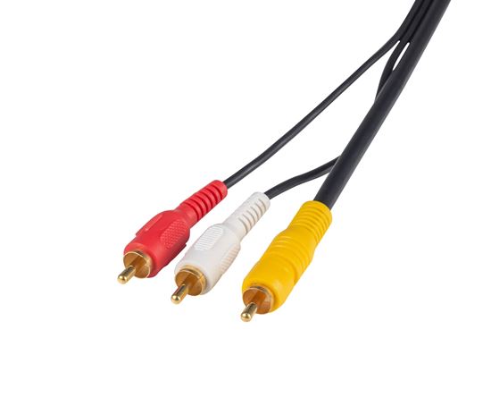 DYNAMIX 15m RCA Audio Video Cable, 3 to 3 RCA Plugs. Yellow RG59 Video, standard