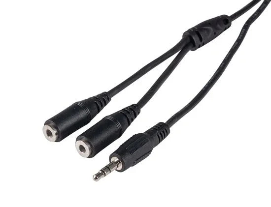 DYNAMIX 0.2m Stereo Y Cable 3.5mm Plugs - LX2001 - Homewares, Outdoor, Phone Accessories, Cases, Speakers, Headphones + More -