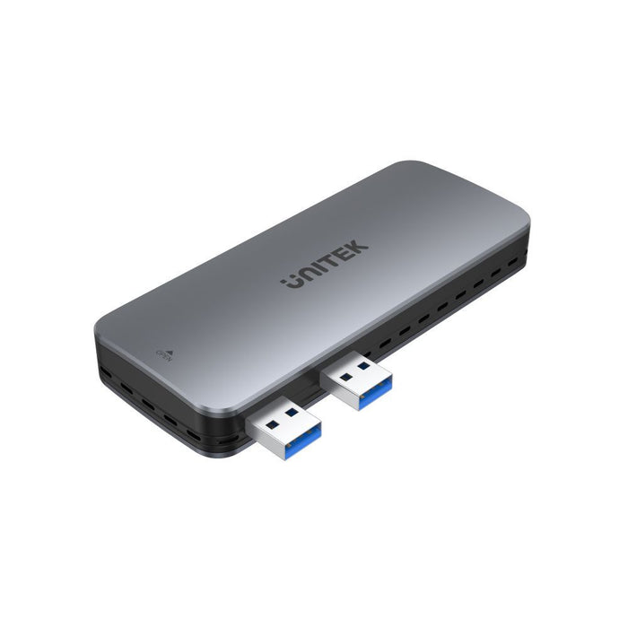 UNITEK PS5 External Storage. Dual USB-A 10G to M.2 PCIe/NVMe Enclosure. Grey