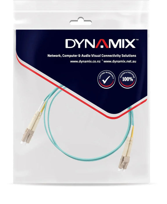 DYNAMIX 75M 50u LC/LC OM3 Fibre Lead (Duplex, Multimode) Aqua LSZH Jacket - LX2001 - Homewares, Outdoor, Phone Accessories, Cases, Speakers, Headphones + More -