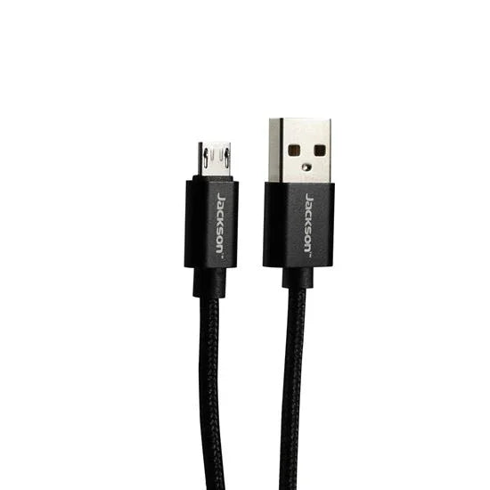 JACKSON 1.5m USB to Micro USB Sync & Charge Cable Braided Cable Black - LX2001 - Homewares, Outdoor, Phone Accessories, Cases, Speakers, Headphones + More -