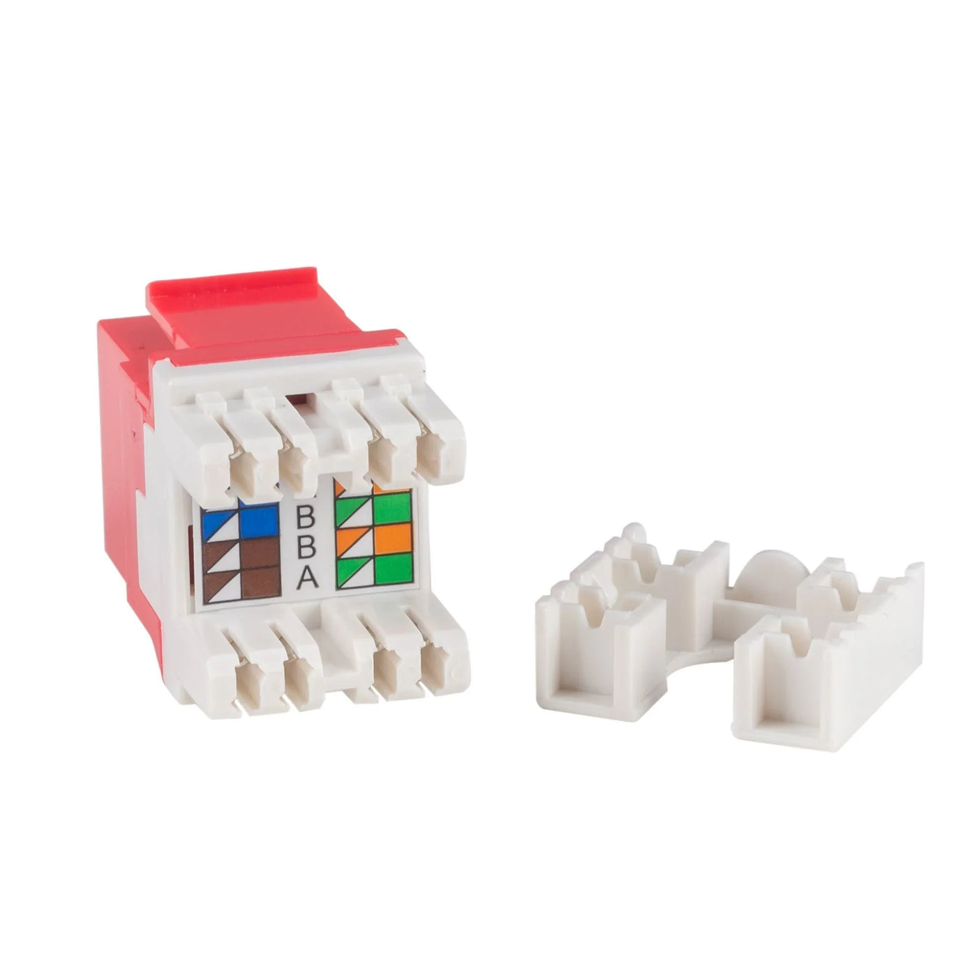 DYNAMIX Cat6 RED Keystone RJ45 Jack for 110 Face Plate T568A/T568B Wir ...