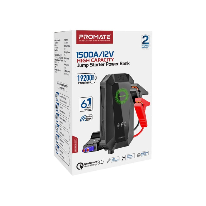 PROMATE 19000mAh Jump Starter Power Bank. 1500A/12V Peak Current. Dual Port, LED - LX2001 - Homewares, Outdoor, Phone Accessories, Cases, Speakers, Headphones + More -