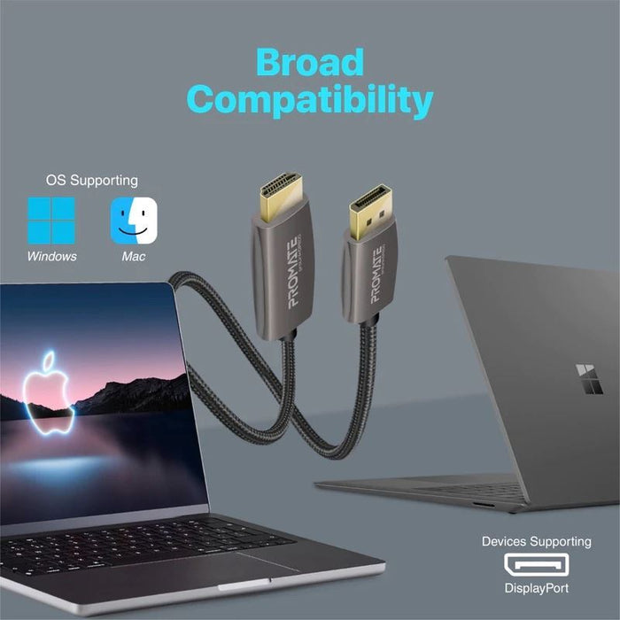 PROMATE 2m DisplayPort to HDMI Cable. Supports Max Res up to 4K@60Hz. Transfer R