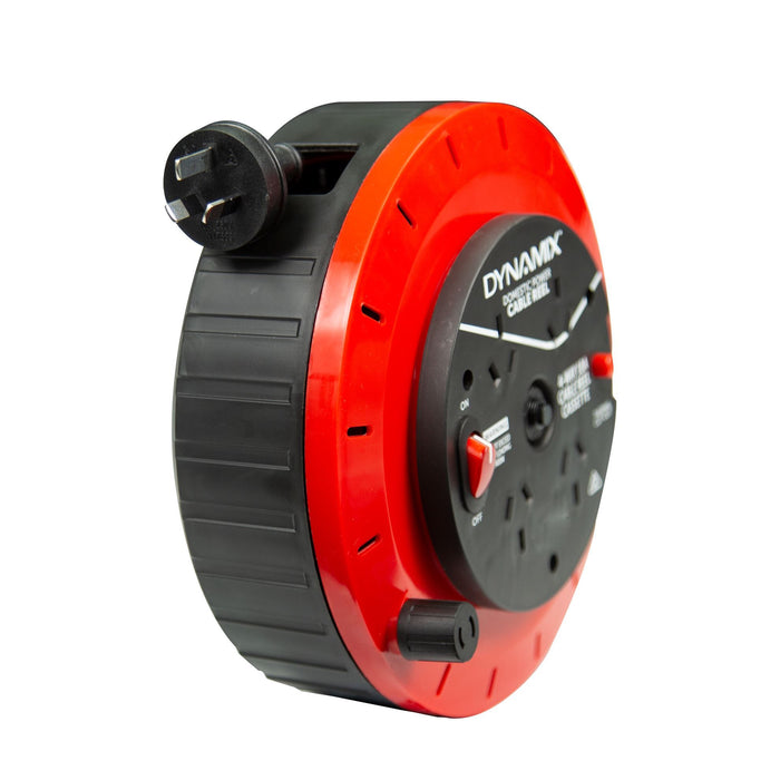 DYNAMIX 5M 4-Way 10A Cable Reel Cassette with DP Switch (on/off)