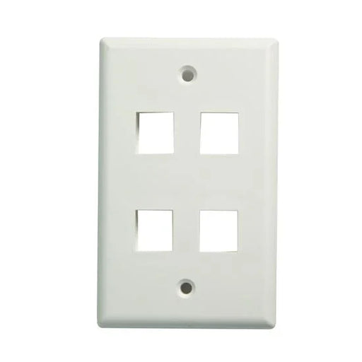 DYNAMIX Quad Port Face Plate for RJ45 110 Keystone Jacks - LX2001 - Homewares, Outdoor, Phone Accessories, Cases, Speakers, Headphones + More -