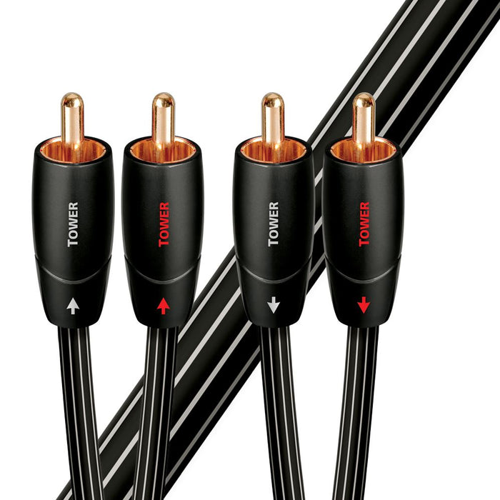 AUDIOQUEST Tower 1M 2 to 2 RCA Male. Solid Long Grain Copper Gold Plated/cold we