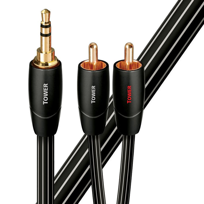AUDIOQUEST Tower 2M 3.5mm to 2 RCA. Solid Long Grain Copper. Gold Plated/cold we