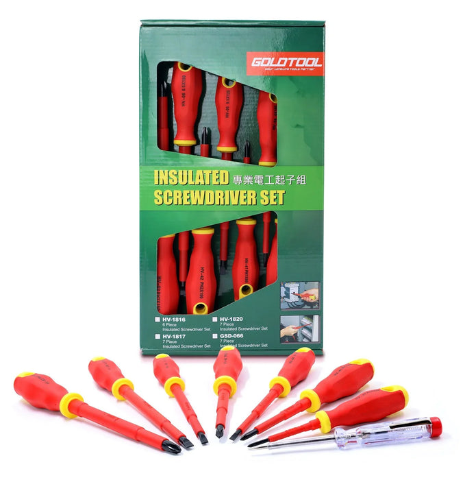 GOLDTOOL 8-Piece Electrical Insulated Screwdriver Set, Ergonomically Designed Ha - LX2001 - Homewares, Outdoor, Phone Accessories, Cases, Speakers, Headphones + More -