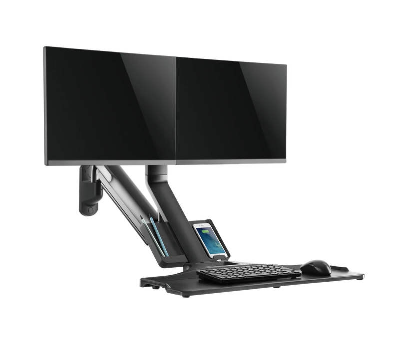 BRATECK 17-27" Wall Mount Dual Monitor Gas Spring Sit-Stand Workstation. Folding - LX2001 - Homewares, Outdoor, Phone Accessories, Cases, Speakers, Headphones + More -